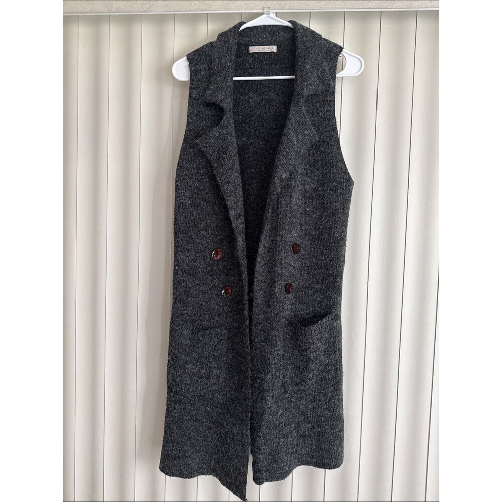 Active USA Women's Long Vest Size L Open Front Lightweight